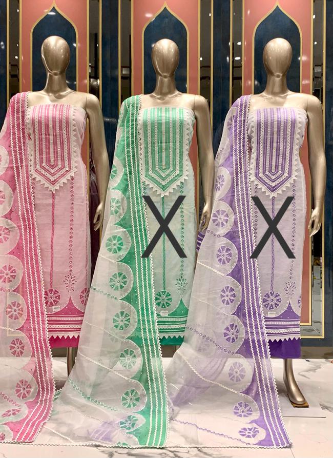 Kota Doriya Pink Party Wear Embroidery Work Punjabi Dress Material